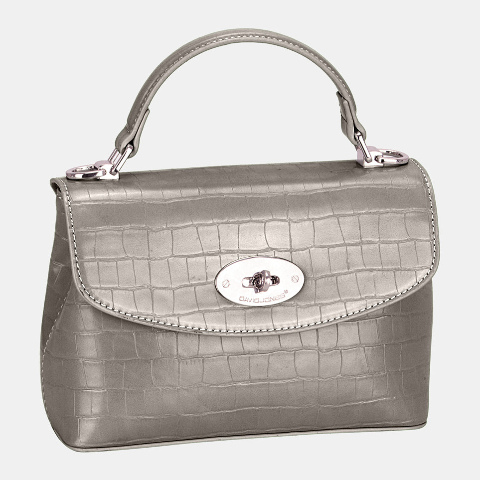 David Jones Croc Textured PU Leather Handbag