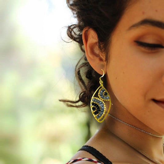 Saturn Stone Ethically Made Boho Earrings - Thailand  DAME BOHEME