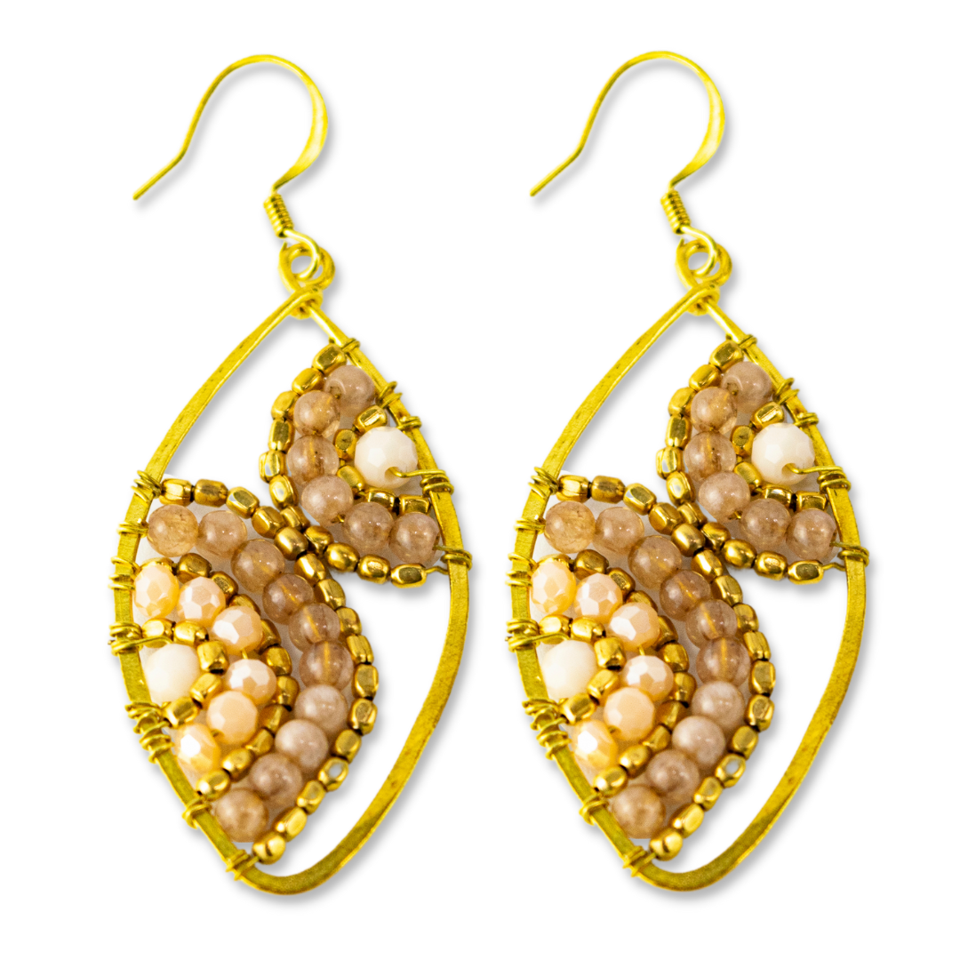 Saturn Stone Ethically Made Boho Earrings - Thailand  DAME BOHEME