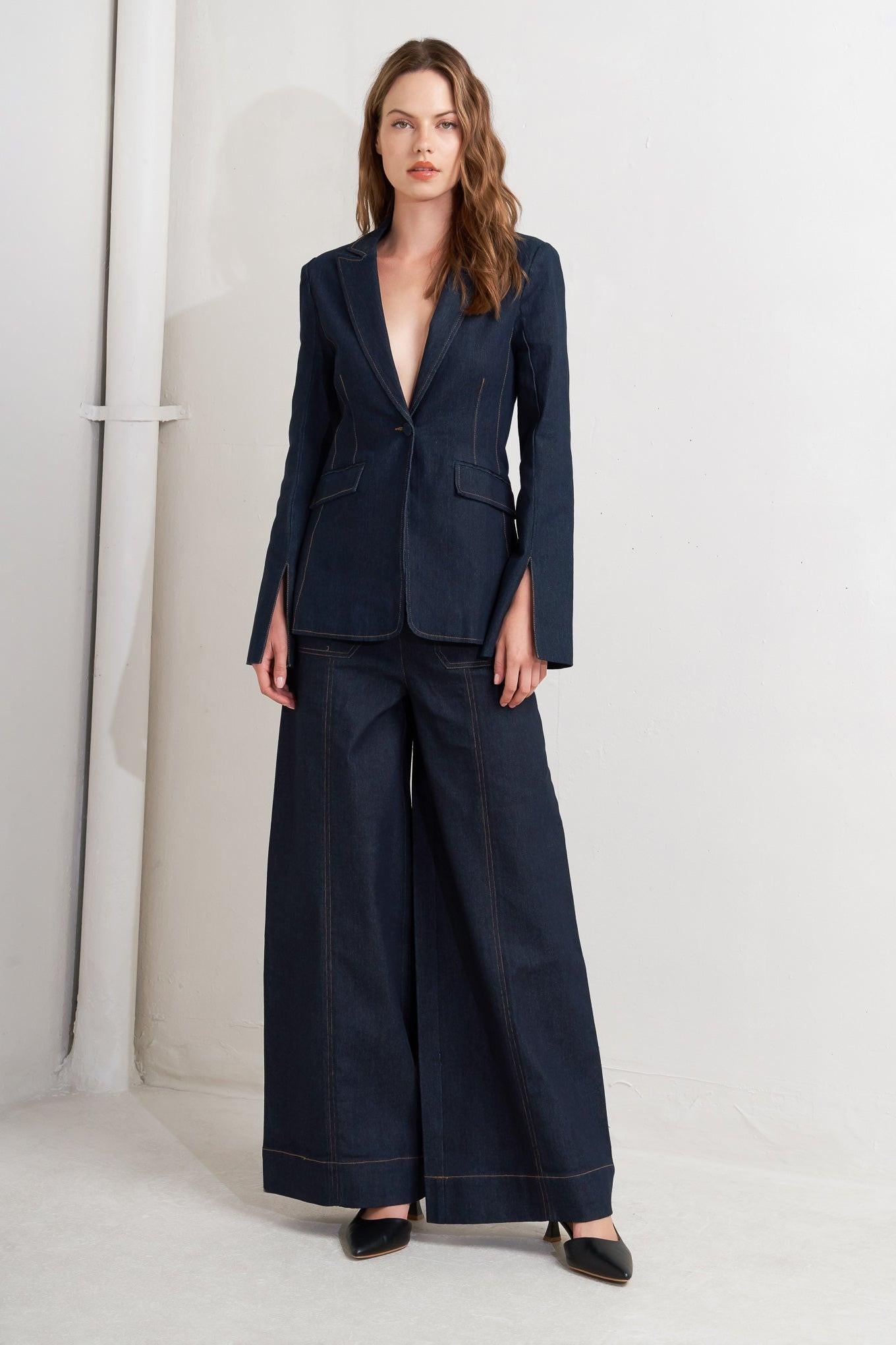 URBAN PANEL DENIM BLAZER  DAME BOHEME