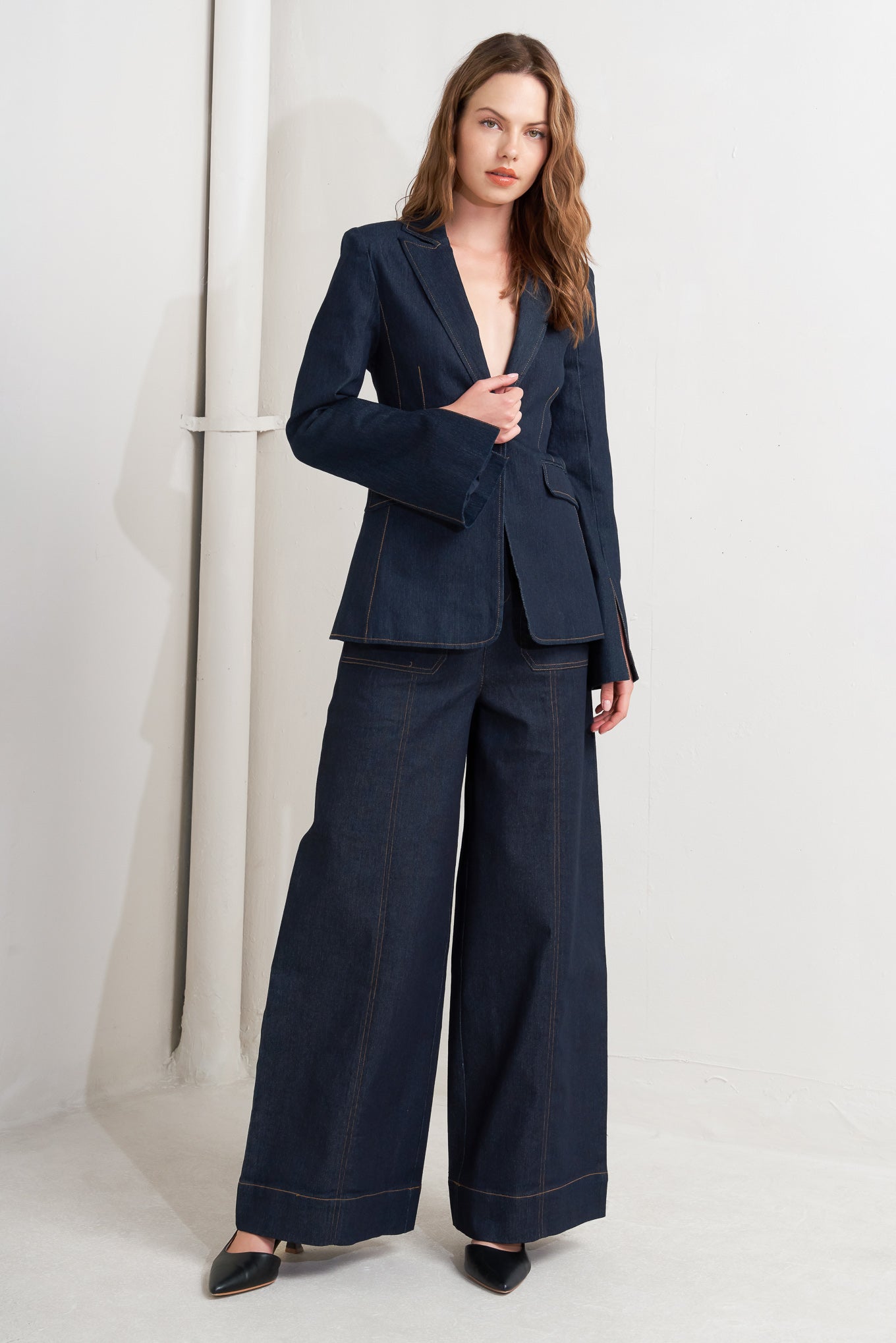 URBAN PANEL DENIM BLAZER  DAME BOHEME