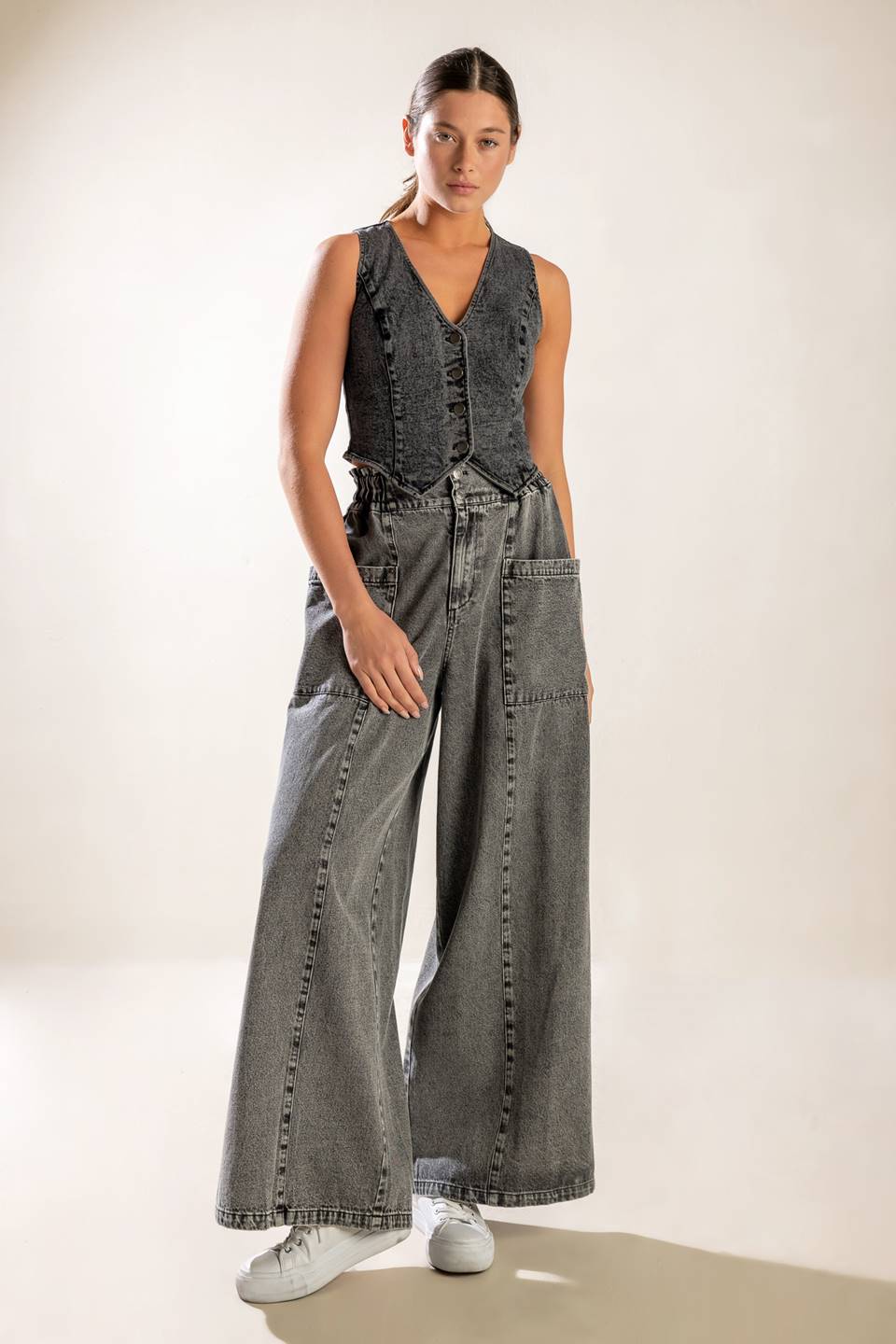 EXPLORING THE CITY DENIM PANTS  DAME BOHEME