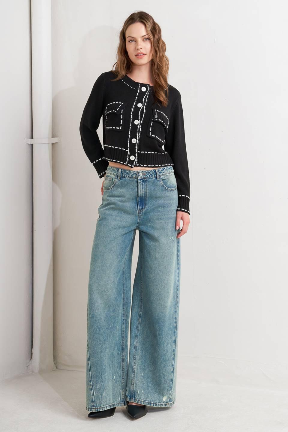 MONO FRAME SWEATER KNIT TOP  DAME BOHEME