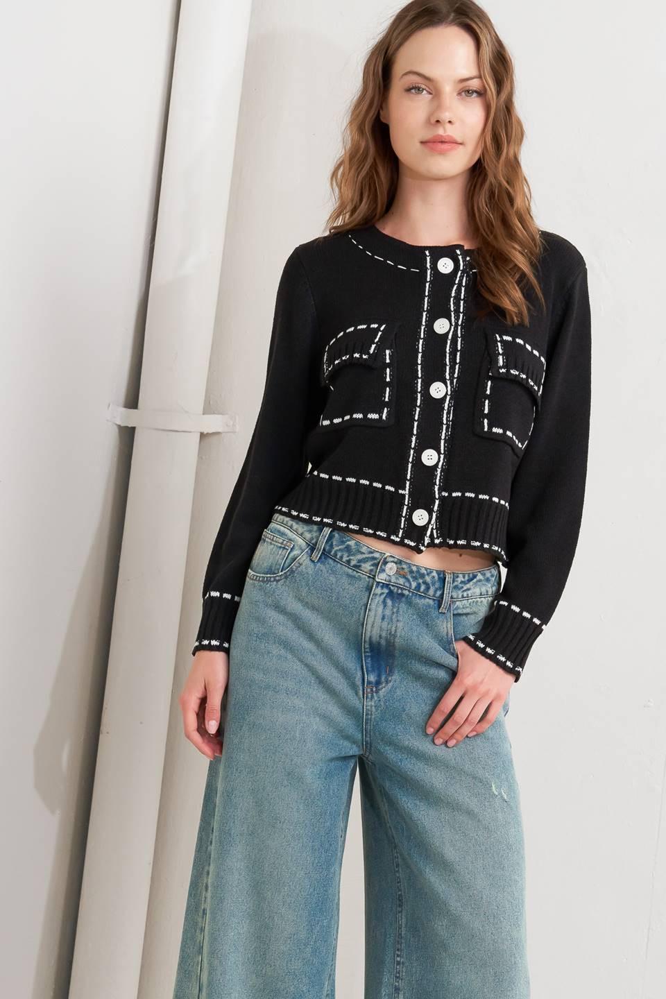 MONO FRAME SWEATER KNIT TOP  DAME BOHEME