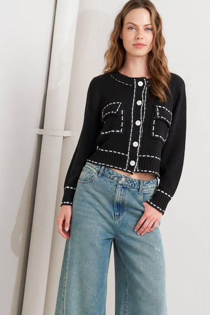 MONO FRAME SWEATER KNIT TOP  DAME BOHEME