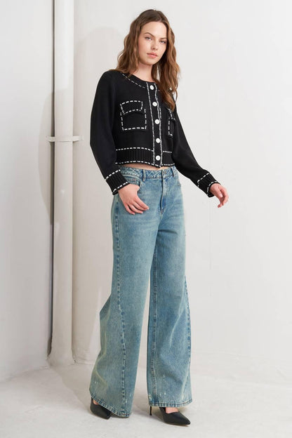 MONO FRAME SWEATER KNIT TOP  DAME BOHEME