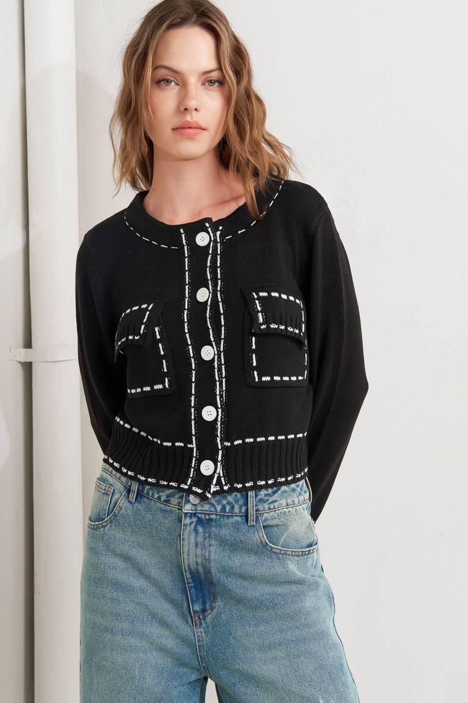 MONO FRAME SWEATER KNIT TOP  DAME BOHEME
