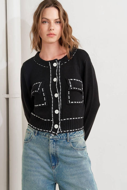 MONO FRAME SWEATER KNIT TOP  DAME BOHEME