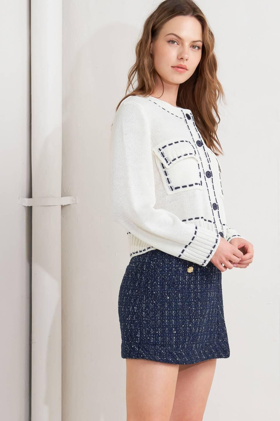 MONO FRAME SWEATER KNIT TOP  DAME BOHEME