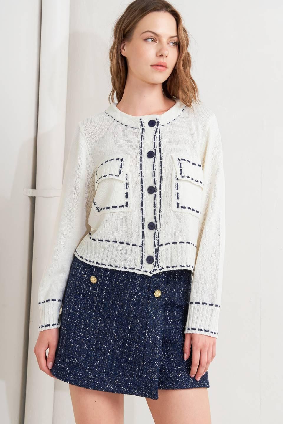 MONO FRAME SWEATER KNIT TOP  DAME BOHEME