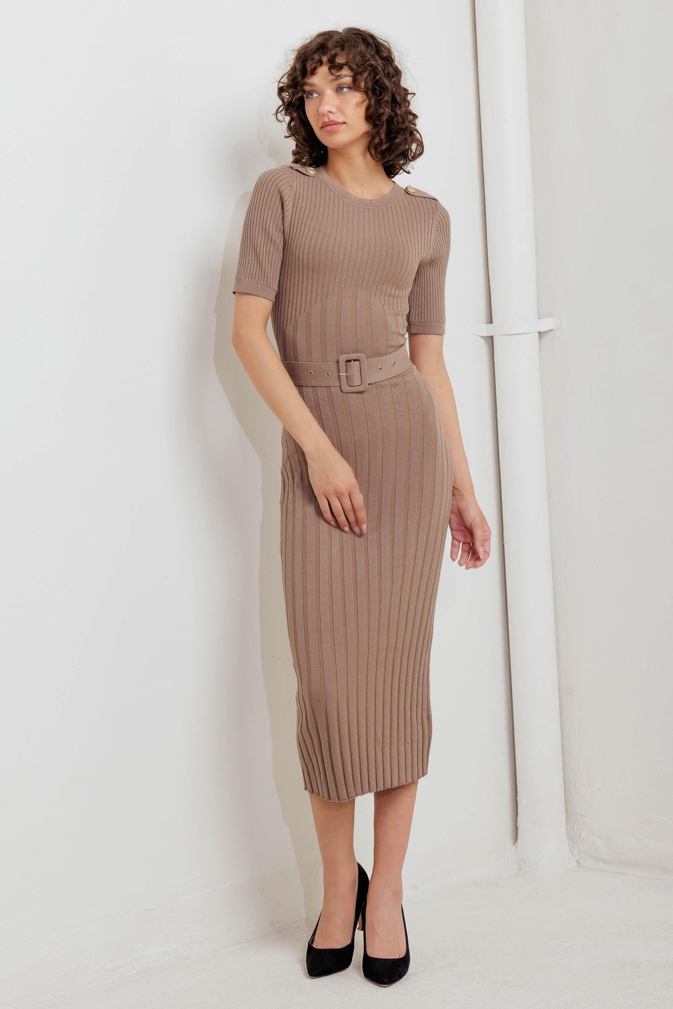 STRUCTURED CHIC SWEATER MIDI DRESS  DAME BOHEME