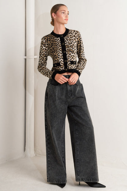 URBAN GODDESS LEOPARD SWEATER CARDIGAN  DAME BOHEME