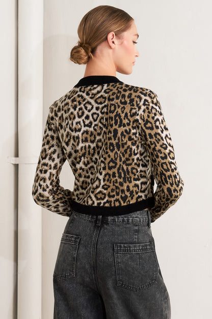 URBAN GODDESS LEOPARD SWEATER CARDIGAN  DAME BOHEME