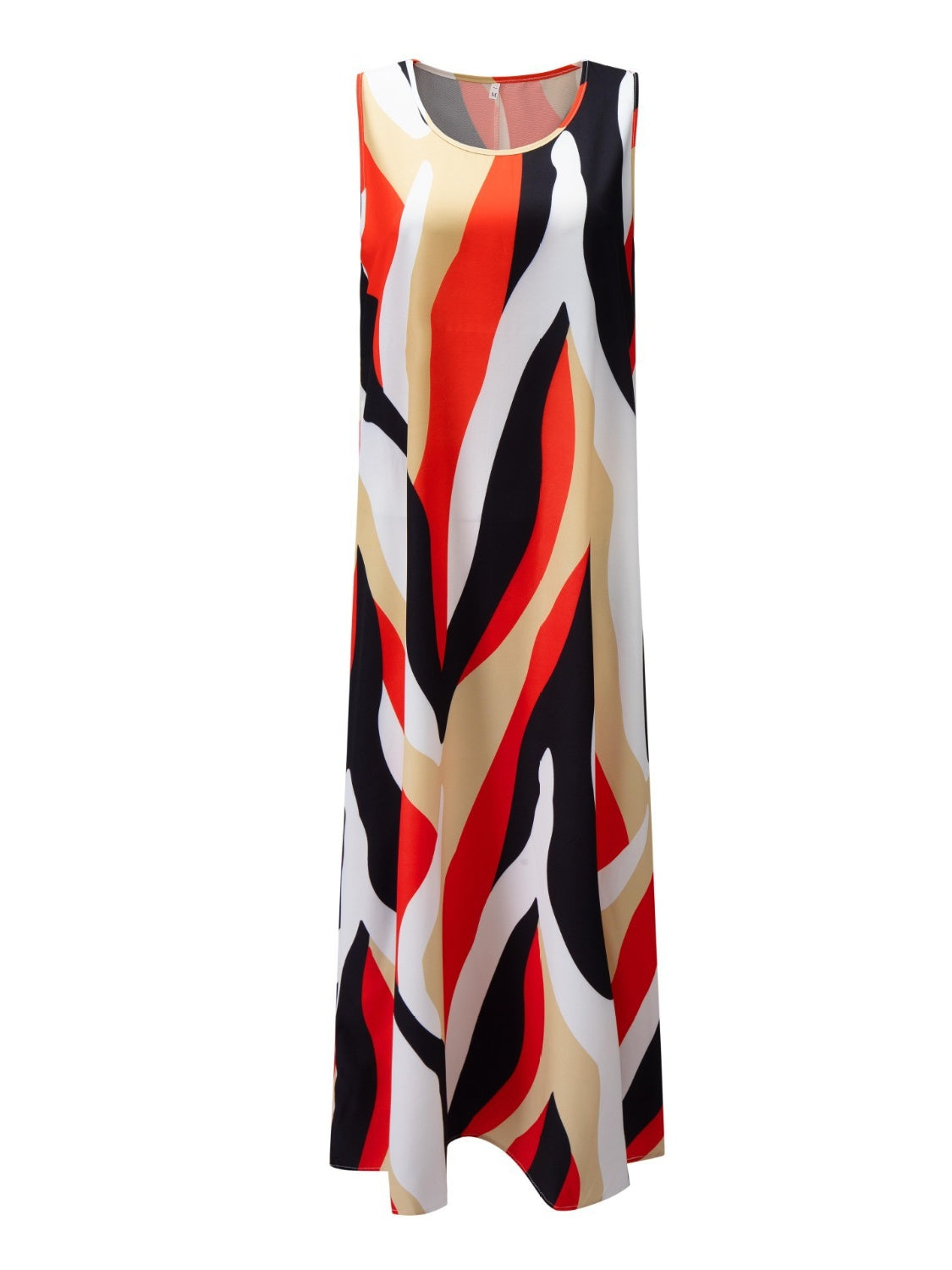 Printed Round Neck Tank Maxi Dress Plus Size