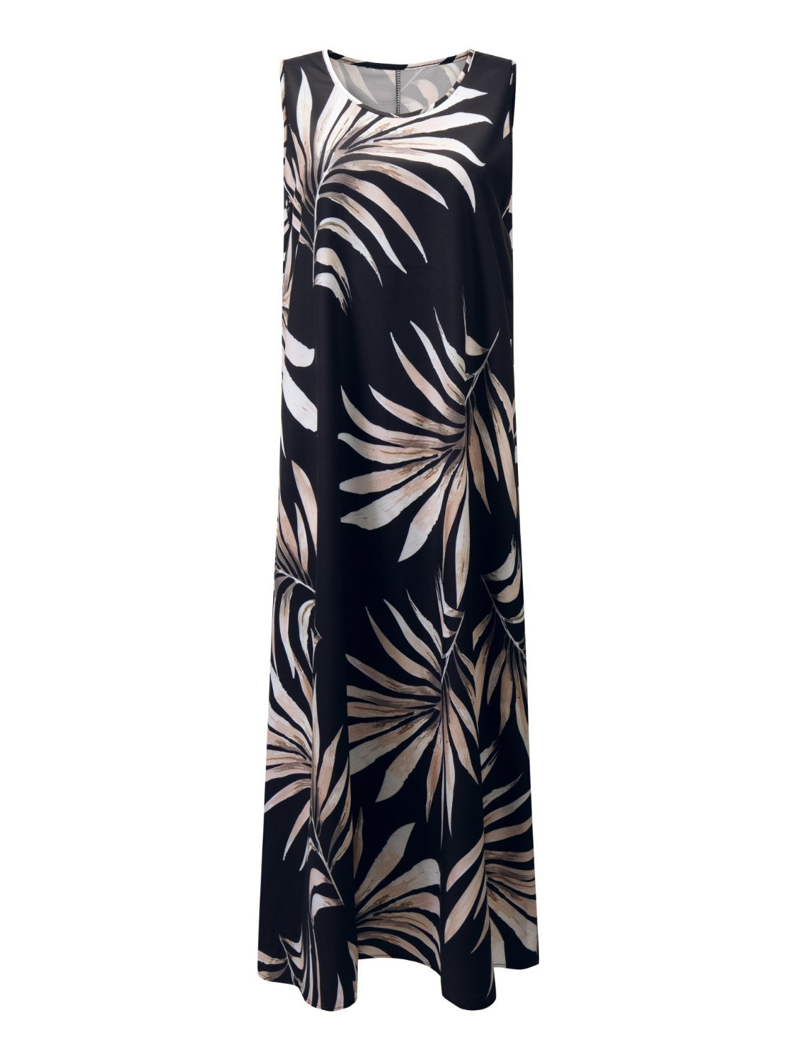 Printed Round Neck Tank Maxi Dress Plus Size
