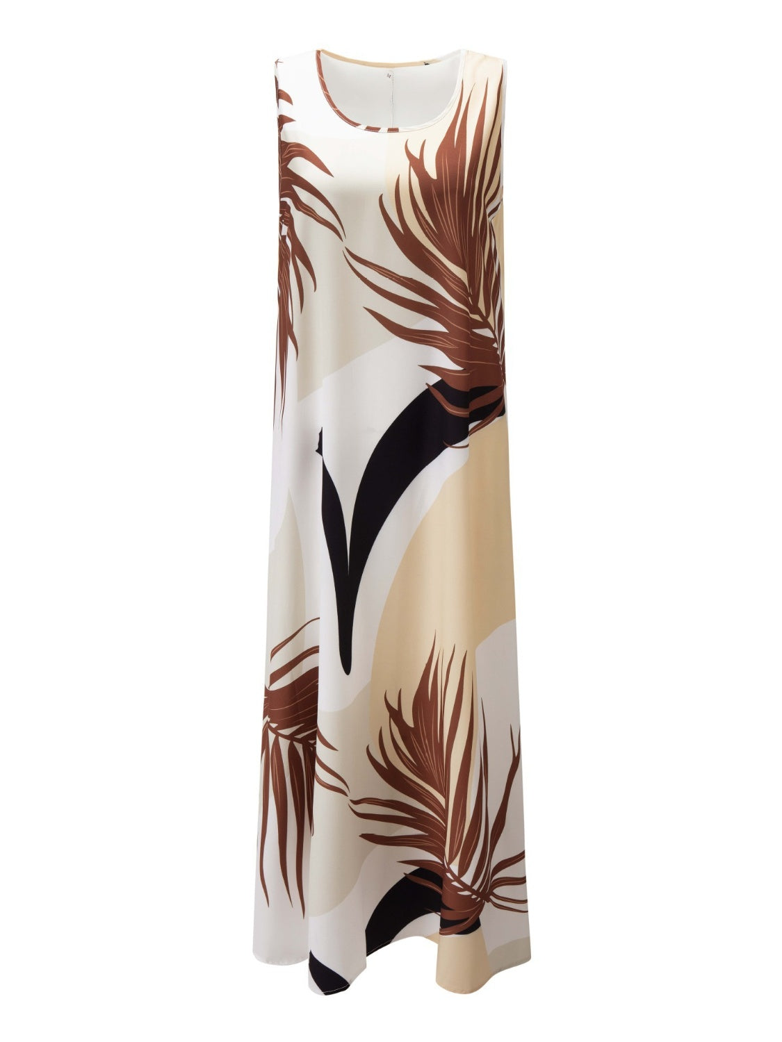Printed Round Neck Tank Maxi Dress Plus Size