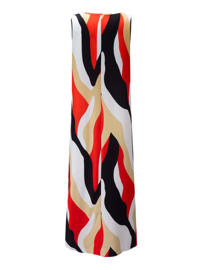 Printed Round Neck Tank Maxi Dress Plus Size Trendsi