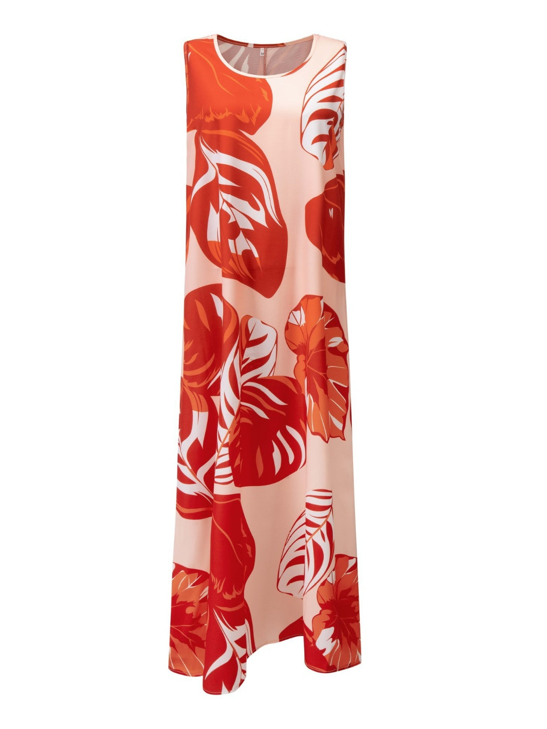 Printed Round Neck Tank Maxi Dress Plus Size