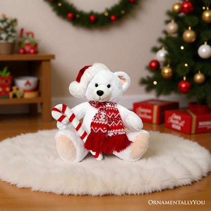 Snowy the Polar Bear Plushie, Cute Christmas Stuffed Toy  DAME BOHEME