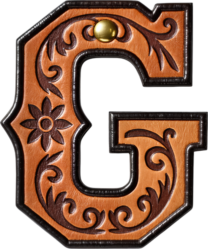 Monogrammed Initial Western Leather Look Saddle Longhorn Cowboy Cowgirl Kitchen Dish Towels Made in America  DAME BOHEME