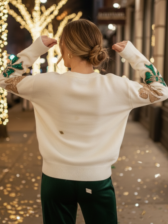 Sequins Bow Sweater  DAME BOHEME