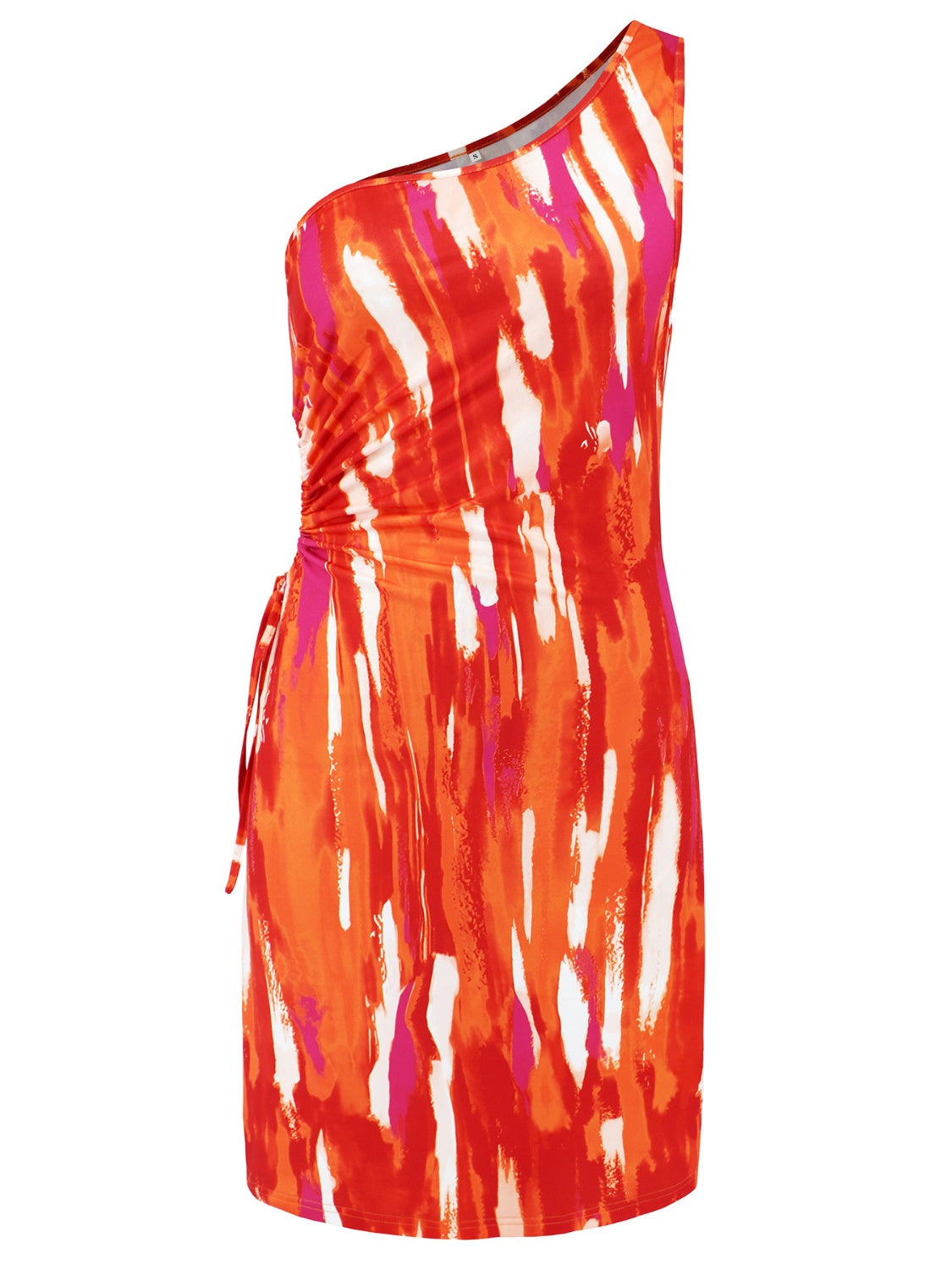 Cutout Printed Sleeveless Asymmetrical Mini Dress Trendsi