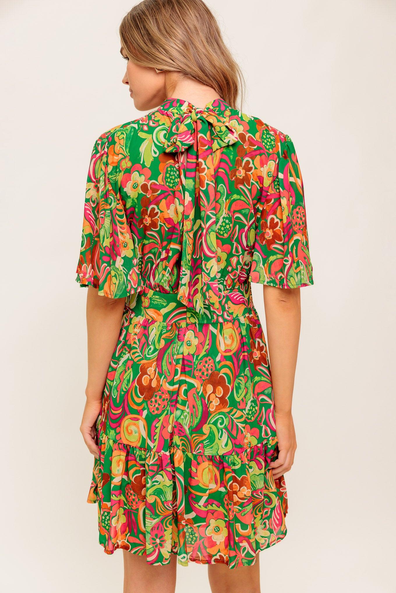 Clean Aesthetic Vibrant Woven Mini Dress  DAME BOHEME