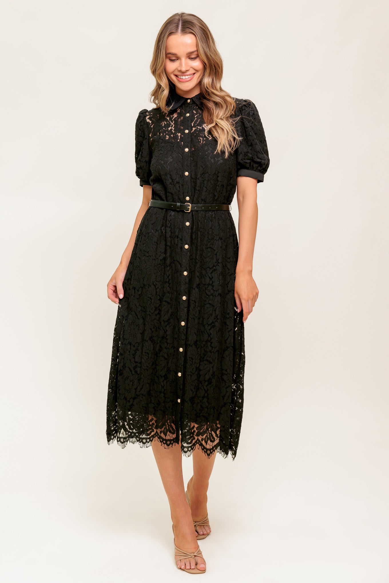 TIMID TO TENACIOUS WOVEN LACE SHIRT DRESS  DAME BOHEME