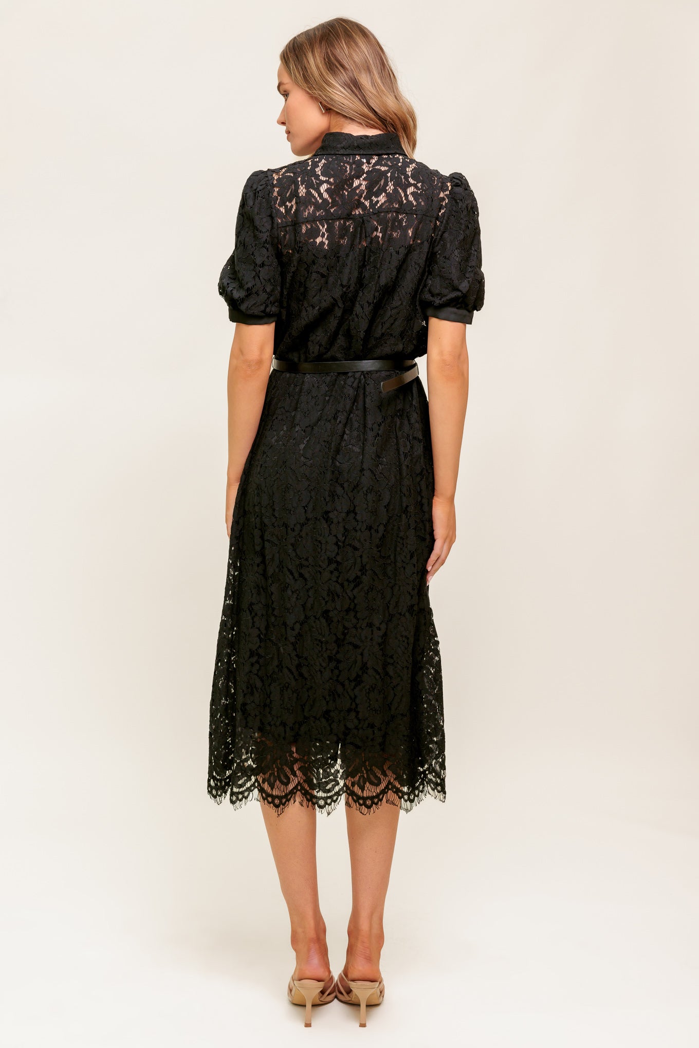 TIMID TO TENACIOUS WOVEN LACE SHIRT DRESS  DAME BOHEME