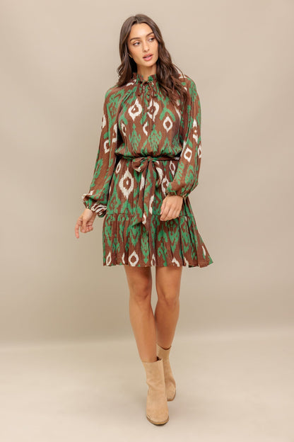 WILD TERRACOTTA WOVEN MINI DRESS  DAME BOHEME