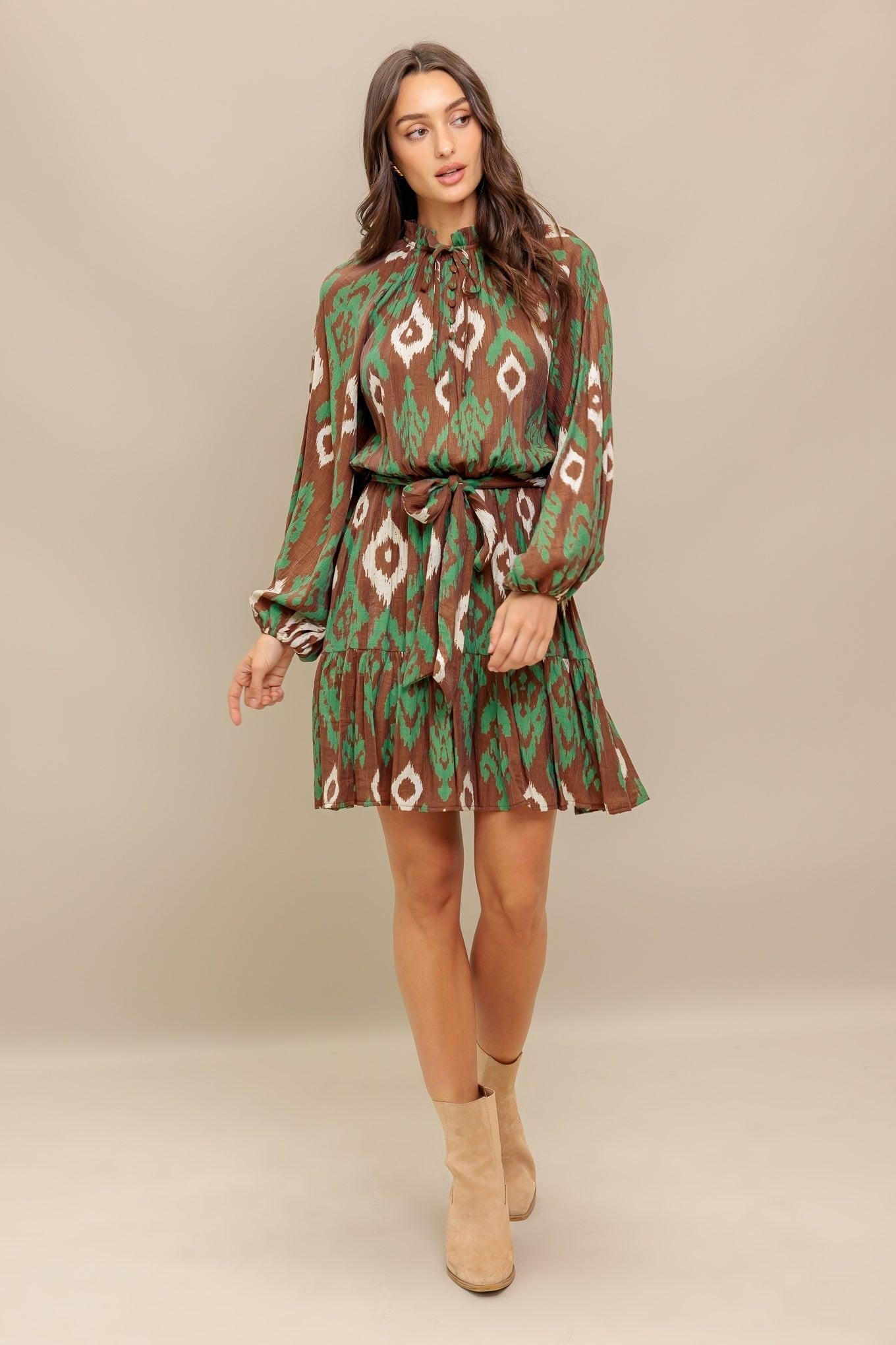 WILD TERRACOTTA WOVEN MINI DRESS  DAME BOHEME