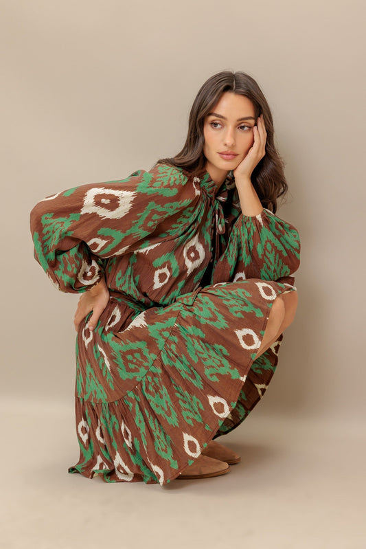 WILD TERRACOTTA WOVEN MINI DRESS  DAME BOHEME