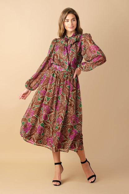 DRIFTING THOUGHTS WOVEN MIDI DRESS  DAME BOHEME