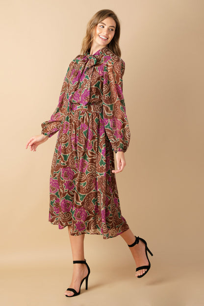 DRIFTING THOUGHTS WOVEN MIDI DRESS  DAME BOHEME