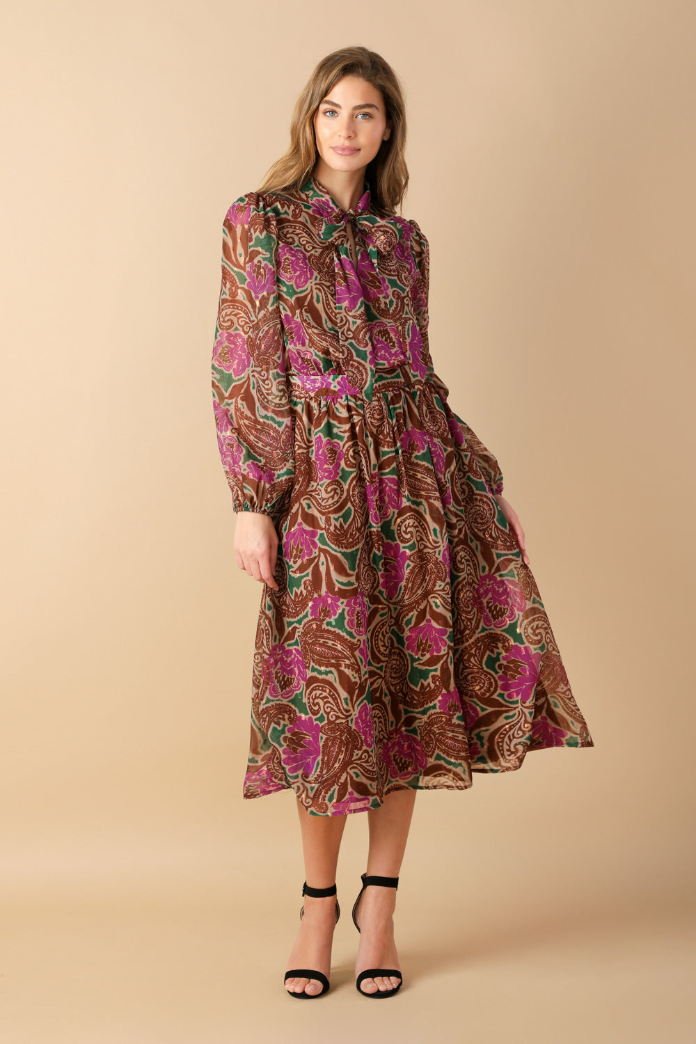 DRIFTING THOUGHTS WOVEN MIDI DRESS  DAME BOHEME