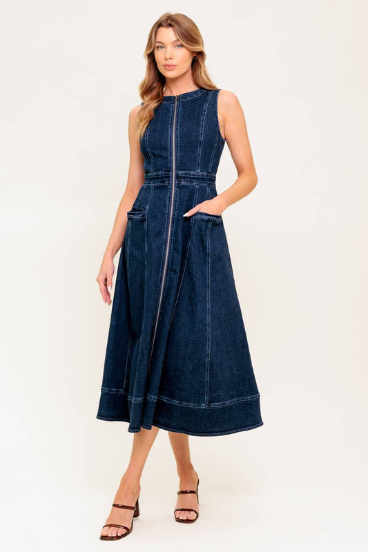 RAW BEAUTY DENIM MIDI DRESS  DAME BOHEME