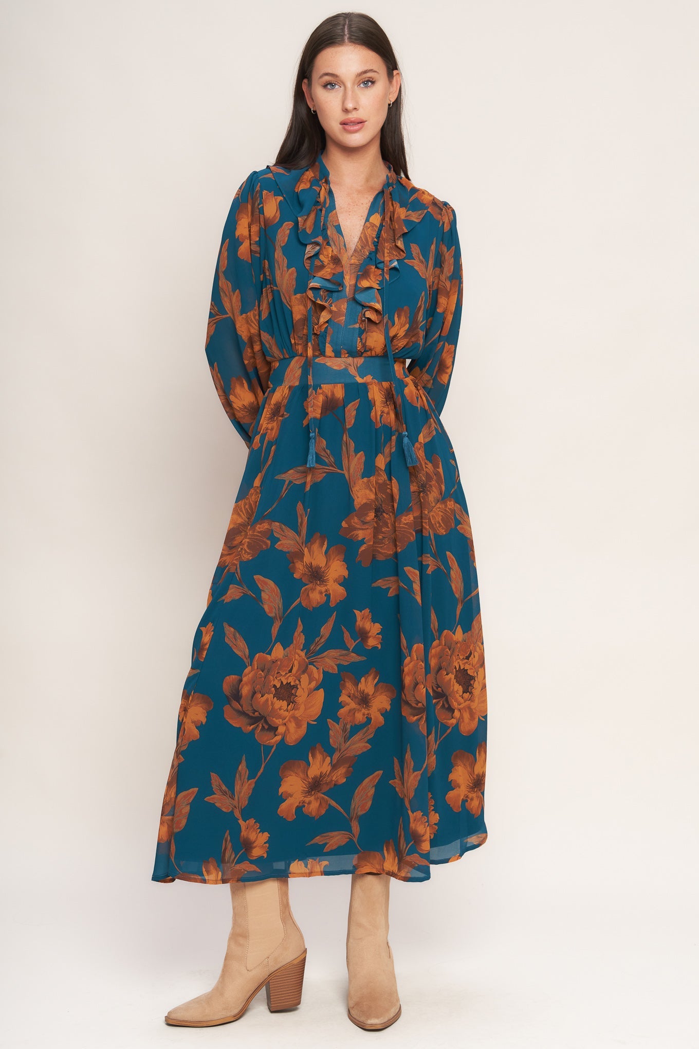 BURNISHED BOTANICA WOVEN MIDI DRESS  DAME BOHEME