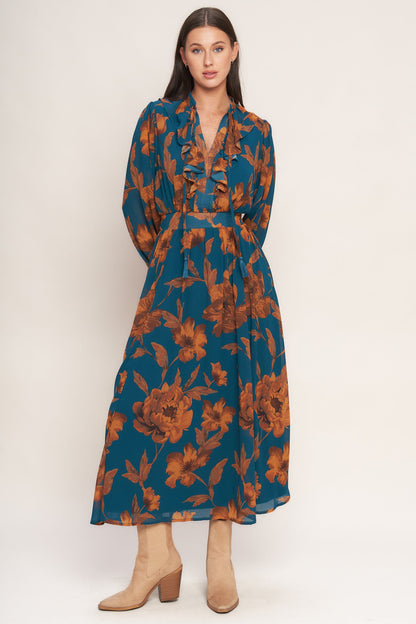 BURNISHED BOTANICA WOVEN MIDI DRESS  DAME BOHEME