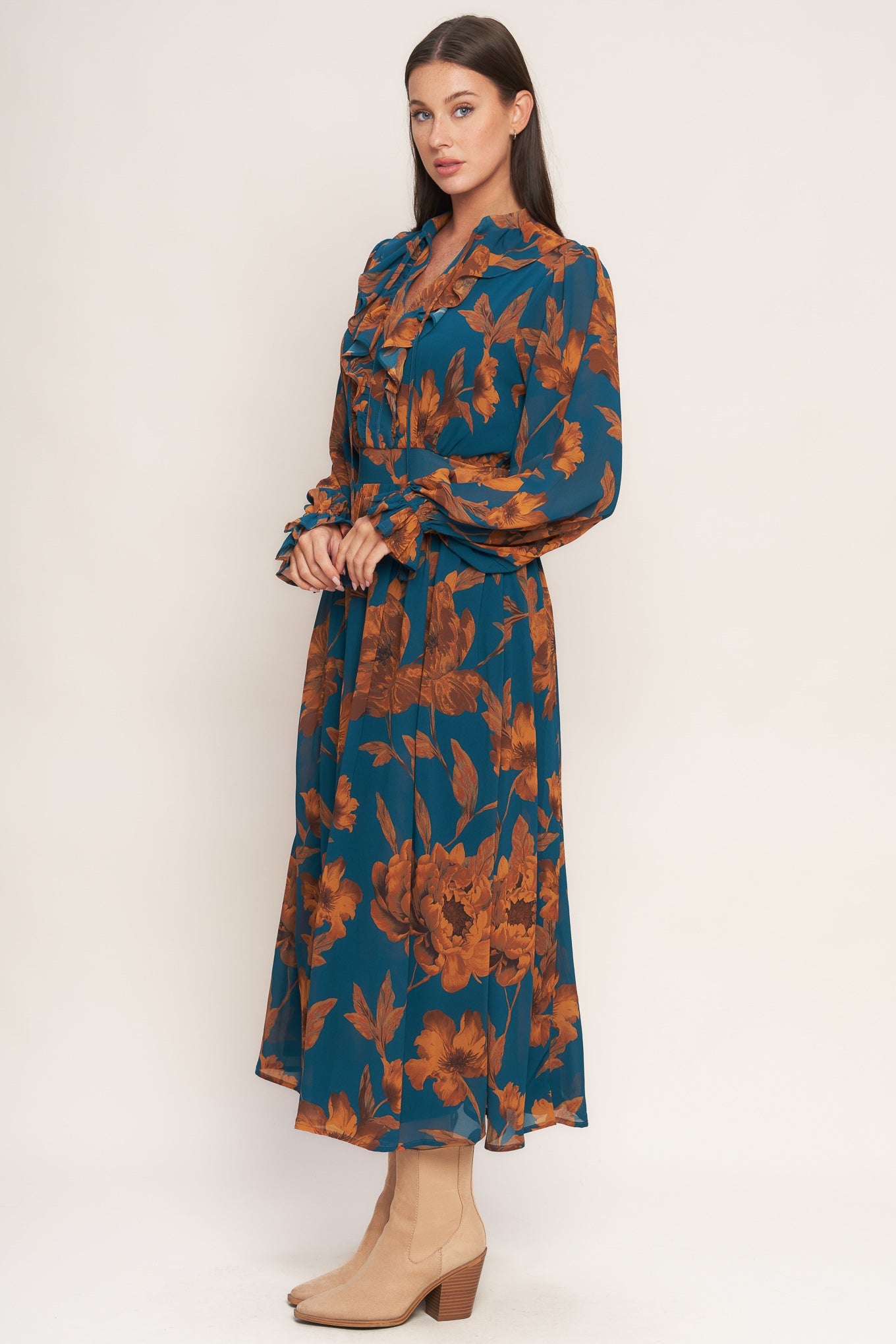 BURNISHED BOTANICA WOVEN MIDI DRESS  DAME BOHEME