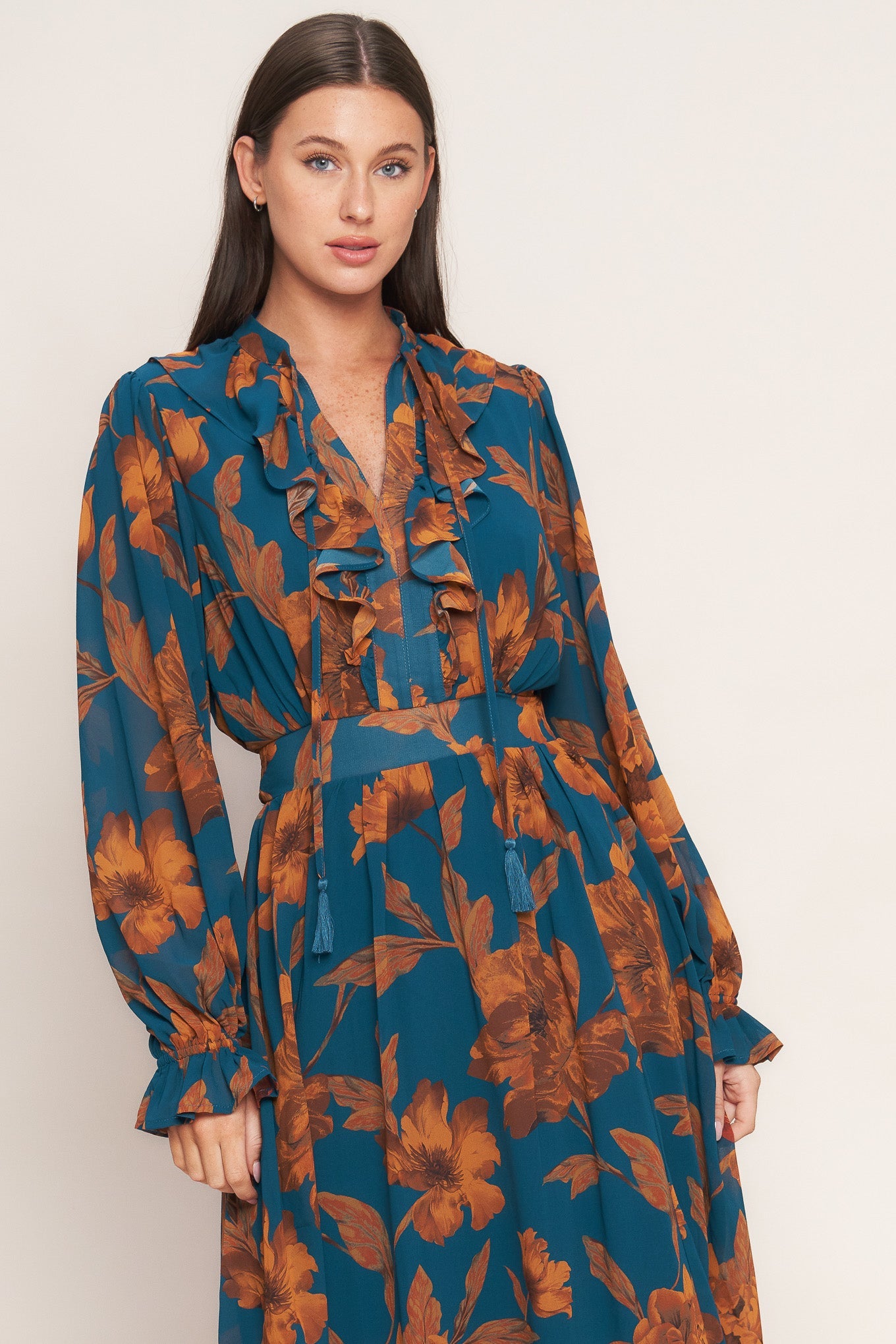 BURNISHED BOTANICA WOVEN MIDI DRESS  DAME BOHEME