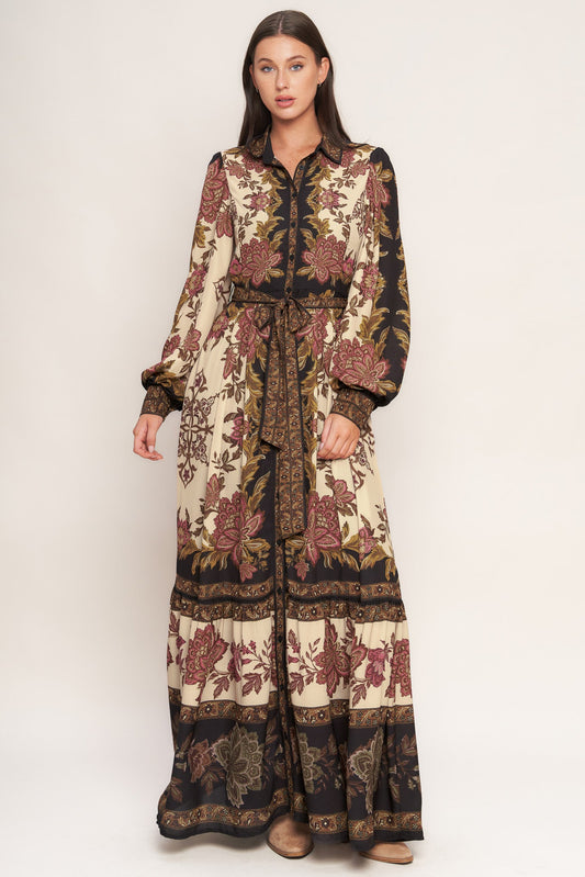 EARTHEN ROSE WOVEN MAXI DRESS  DAME BOHEME