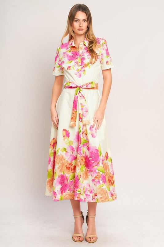 PEONY BLOOM WOVEN MIDI DRESS  DAME BOHEME