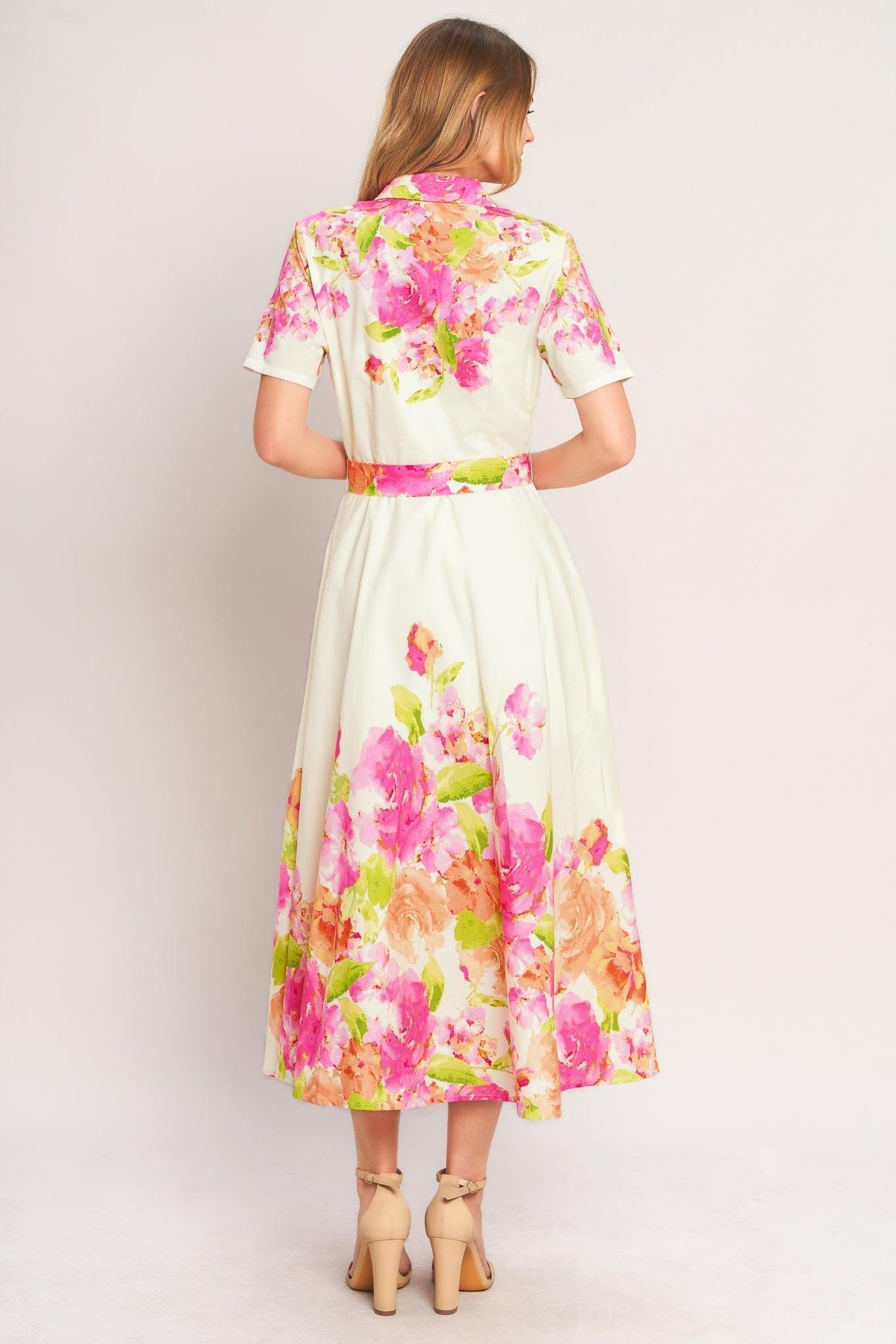 PEONY BLOOM WOVEN MIDI DRESS  DAME BOHEME