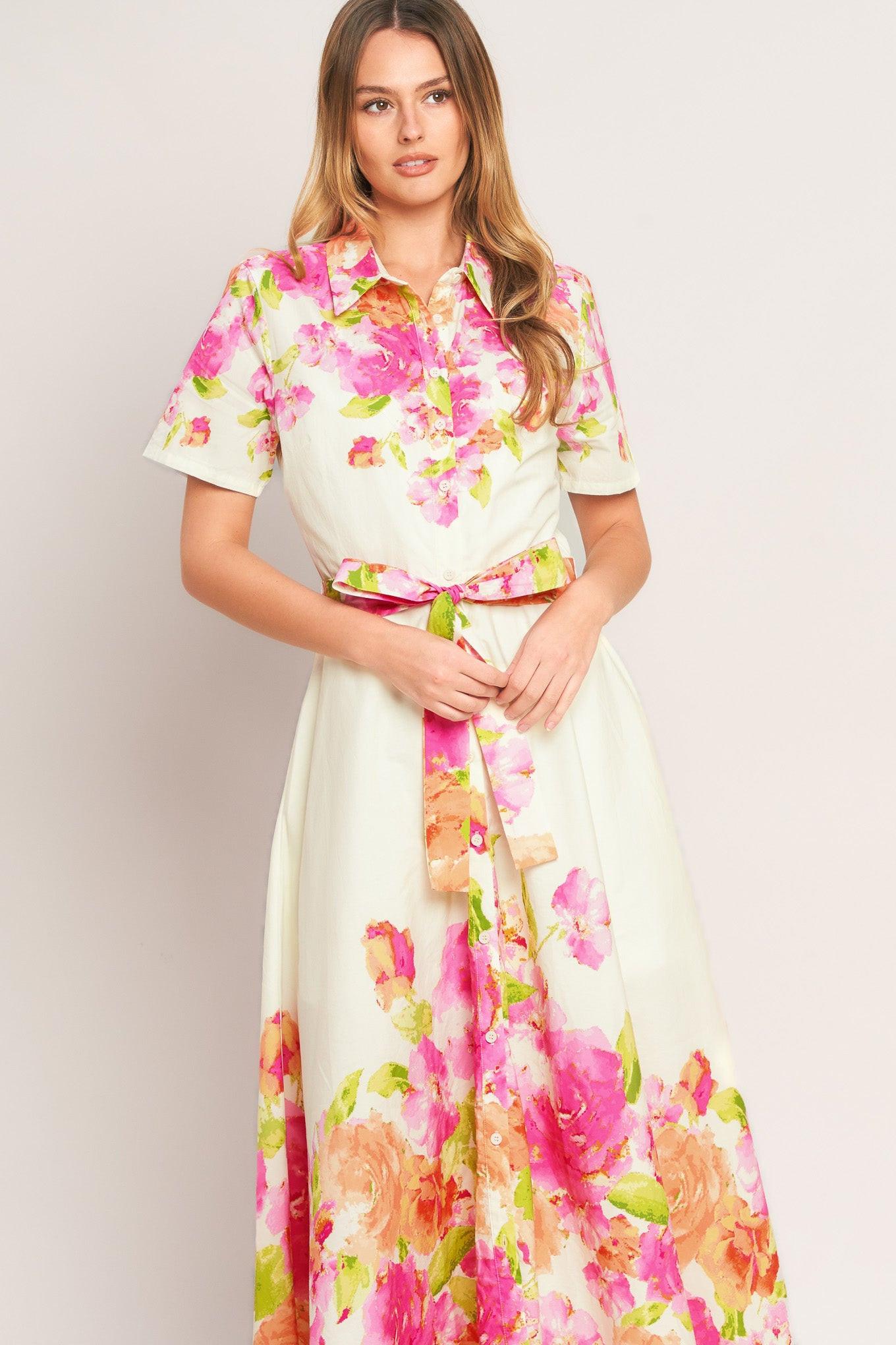 PEONY BLOOM WOVEN MIDI DRESS  DAME BOHEME