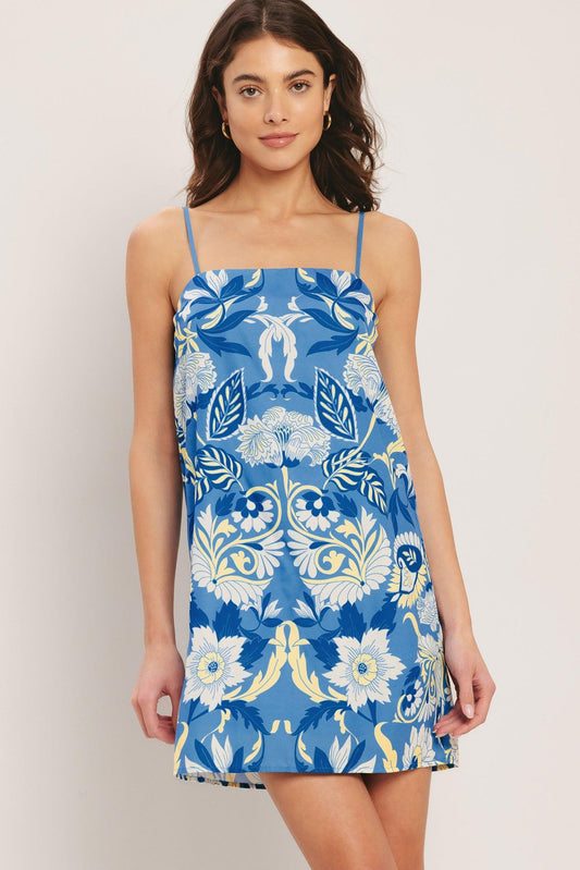 SANTORINI SKY WOVEN MINI SHIFT DRESS  DAME BOHEME