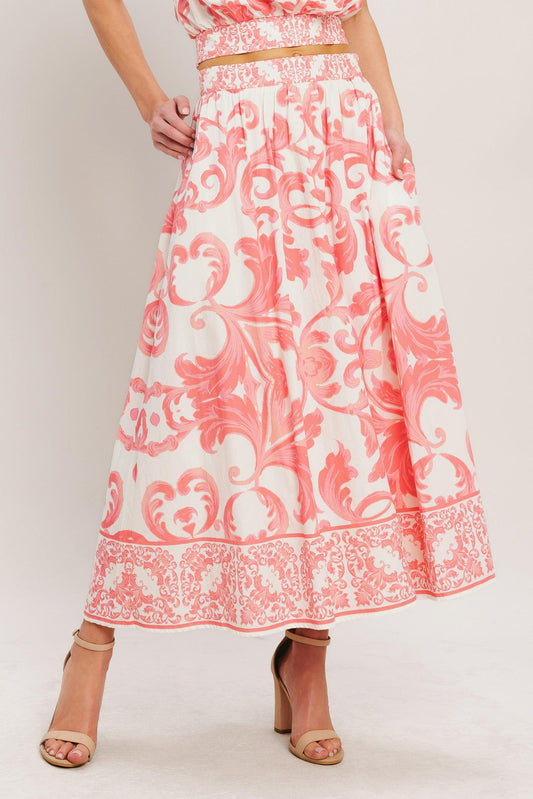 AMALFI SUNSET WOVEN MIDI FULL SKIRT  DAME BOHEME