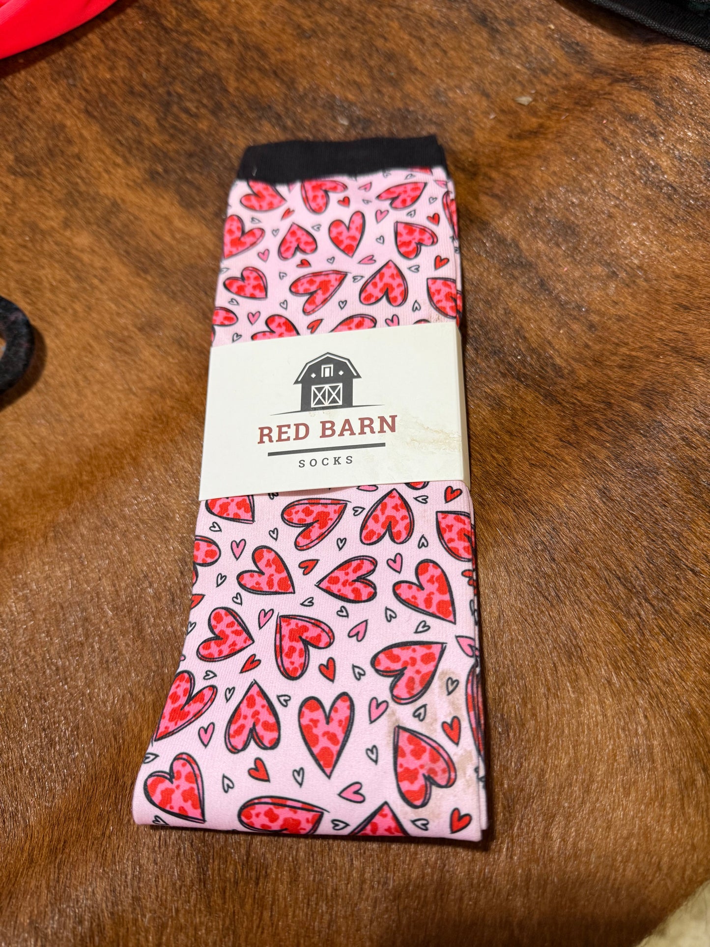 Hearts REd Barn Boot Socks  DAME BOHEME