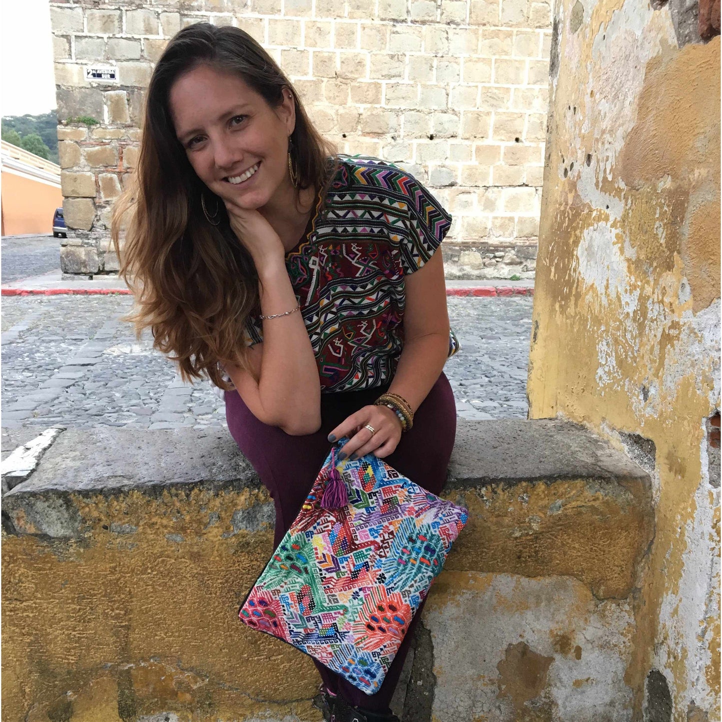 Maya Up-cycled Huipil Cosmetic One-of-a-Kind Bag (2XL) - Guatemala  DAME BOHEME