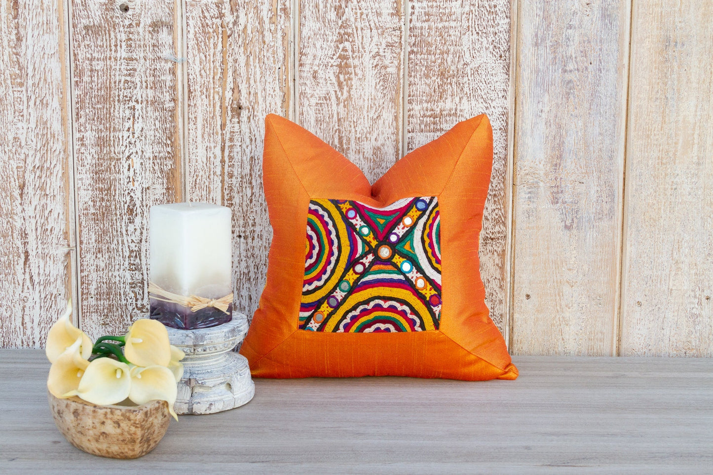 Aarvi Indian Silk Decorative Pillow Cover  DAME BOHEME