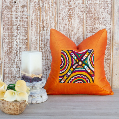 Aarvi Indian Silk Decorative Pillow Cover  DAME BOHEME